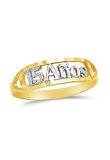 beautiful small two tone 15 years anos baby gold ring